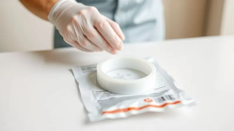Pessoa usando luvas de proteção manuseia uma coleira antipulgas, demonstrando os cuidados necessários ao abrir e colocar a coleira no animal.