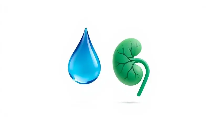 Símbolos conceituais para diferenciar visualmente o cuidado urinário (gota d'água) do cuidado renal (ícone de rim) em gatos.