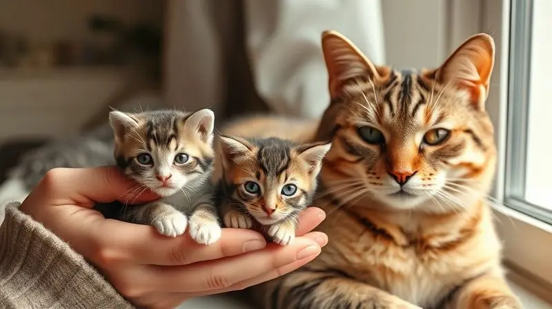 Gato filhote e gato adulto lado a lado, simbolizando a importância de verificar a indicação de idade e peso do antipulgas.