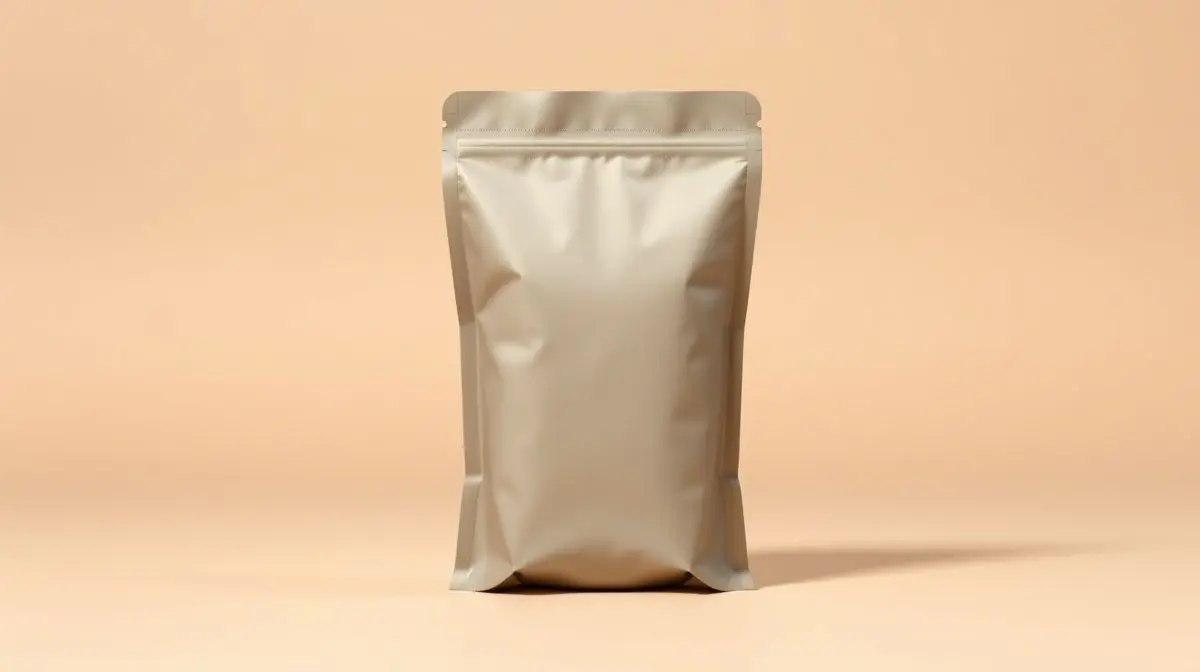 Um sachê de ração úmida para gatos, sem marca, em fundo neutro, representando a análise dos melhores sachês para gatos do mercado em 2025.