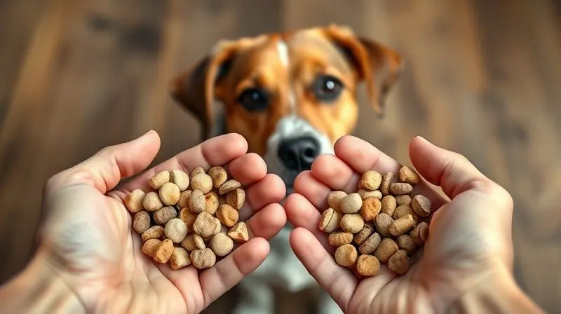 Pessoa comparando tipos de ração para escolher a linha Origens ideal para as necessidades específicas do seu cão.