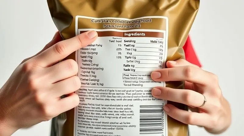 Pessoa analisando os ingredientes no rótulo de um saco de ração para cães para escolher a melhor opção para seu Jack Russell.