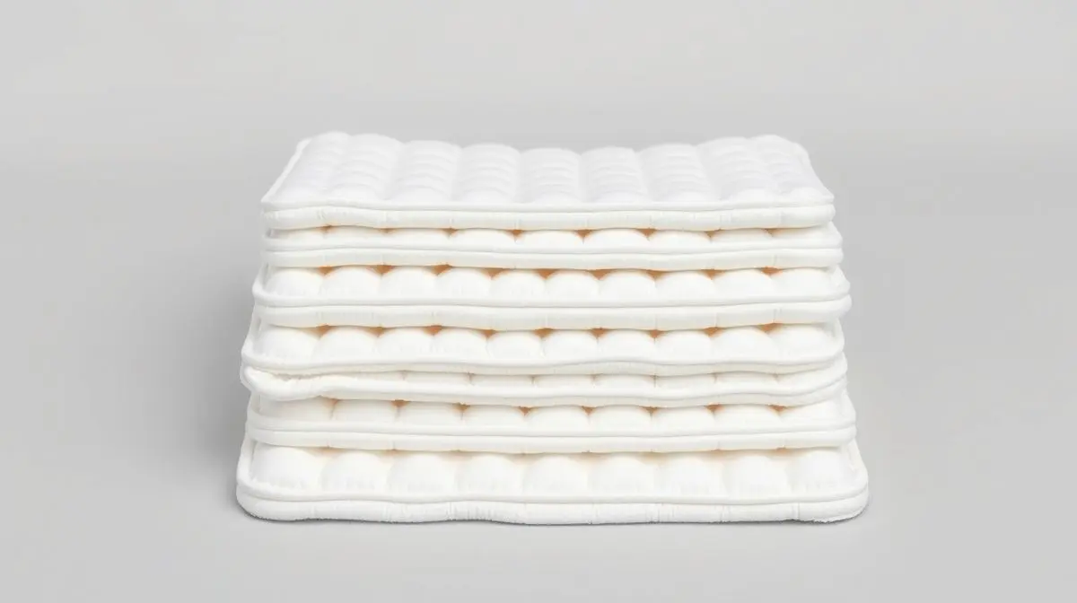 Pilha de tapetes higiênicos para cães, brancos e de alta qualidade, em fundo limpo, representando a escolha do melhor tapete higiênico para seu pet.