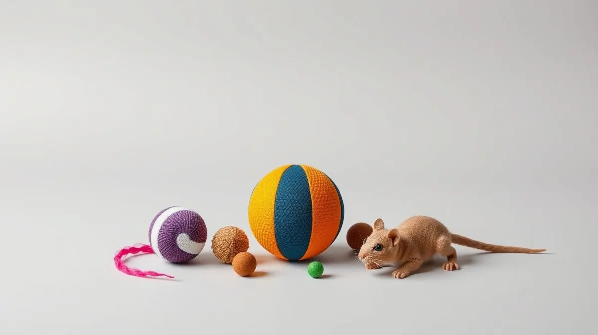 Seleção dos melhores brinquedos para gatos, com vários itens como varinha, bola e rato, organizados para uma análise completa dos produtos.